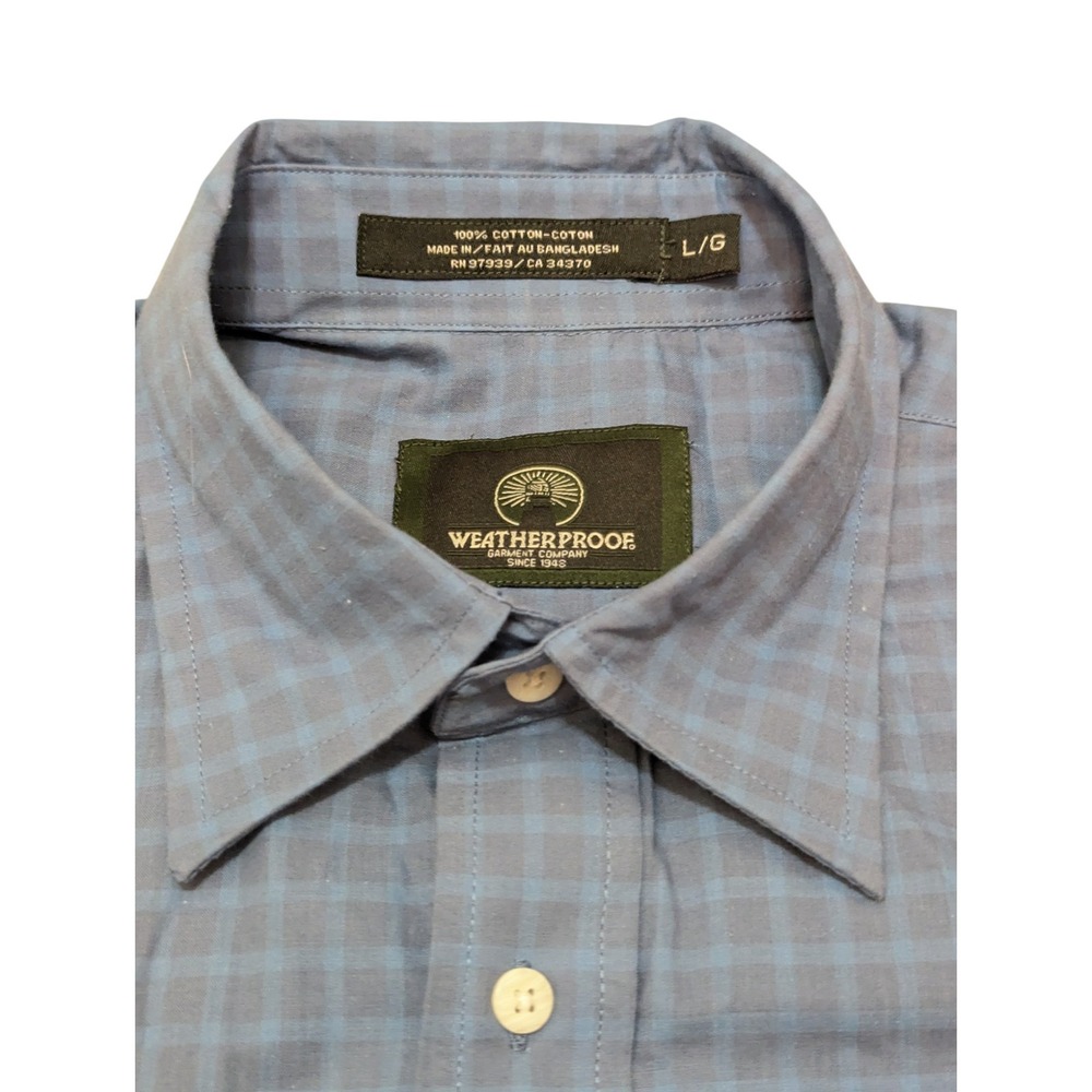 Weatherproof Men's L/G Button Down Shirt Checkered Plaid Long Sleeve